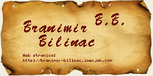 Branimir Bilinac vizit kartica